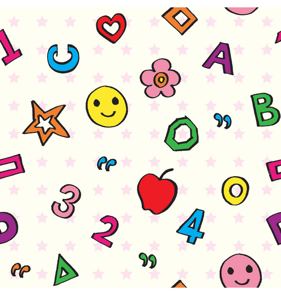 Детские алфавиты бесшовный шаблон
 - Вектор,изображение