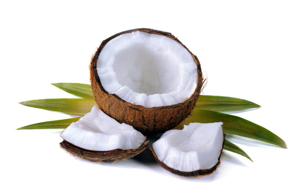 Coconut with leaves - Foto, Imagen