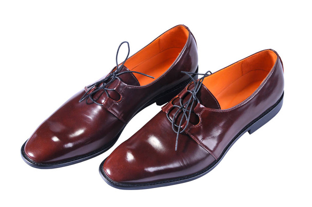 Męskie klasyczne skórzane buty z szczupły palec wydłużone - Zdjęcie, obraz