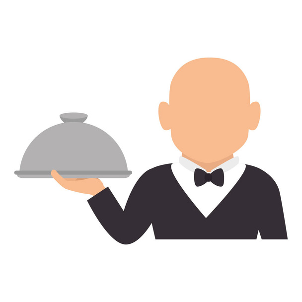 elegante icono de carácter camarero
 - Vector, Imagen