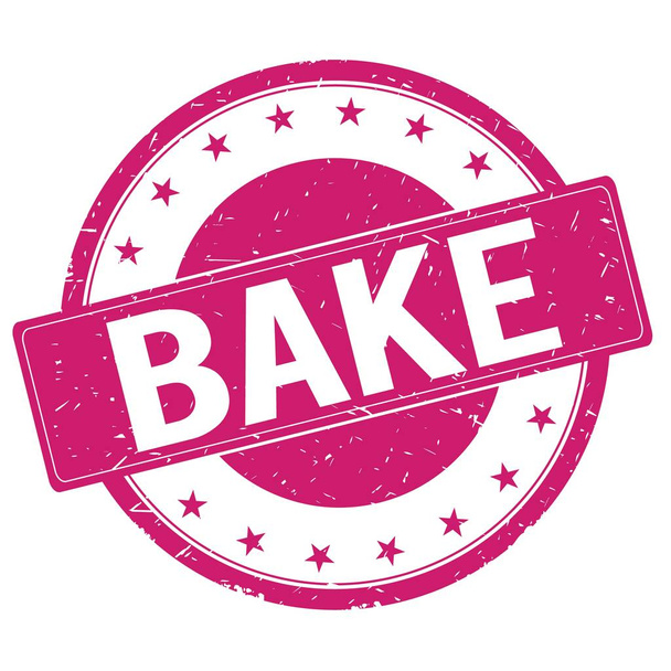 BAKE stamp sign magenta pink - Foto, Bild