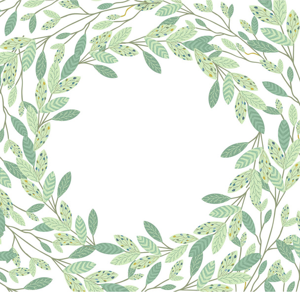 green floral wreath - Vettoriali, immagini