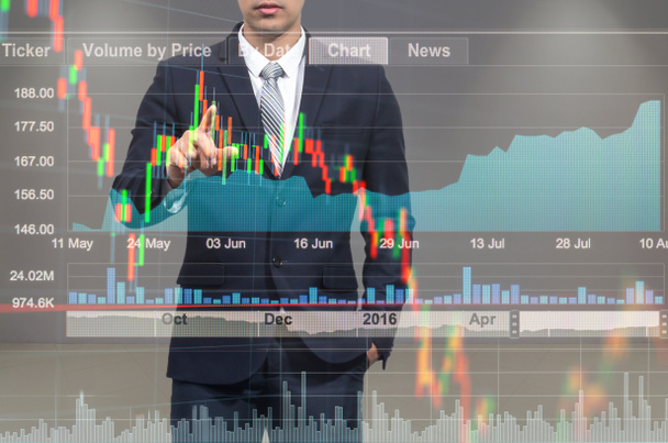 businessman pointing the stock graph  - Photo, Image