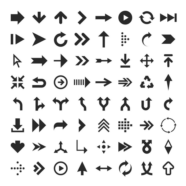 Arrow glyph icons. - Vector, imagen