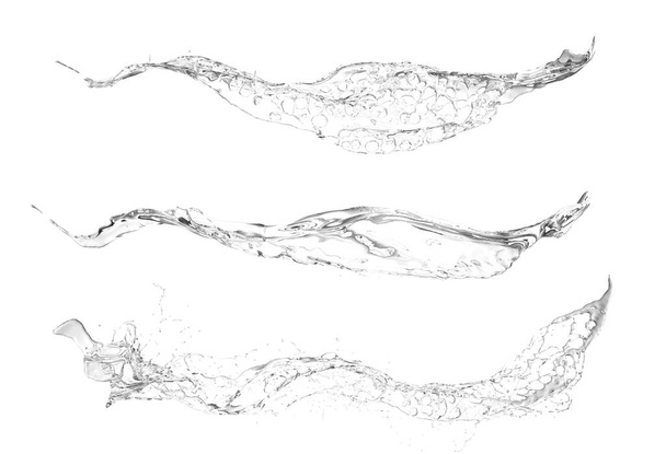 Elszigetelt átláthatónak splash vizet fröcskölő egy fehér háttérben - Fotó, kép