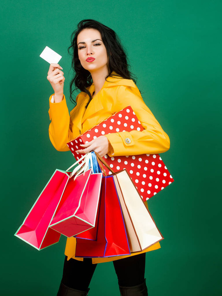 Pretty girl with shopping bags - Fotó, kép