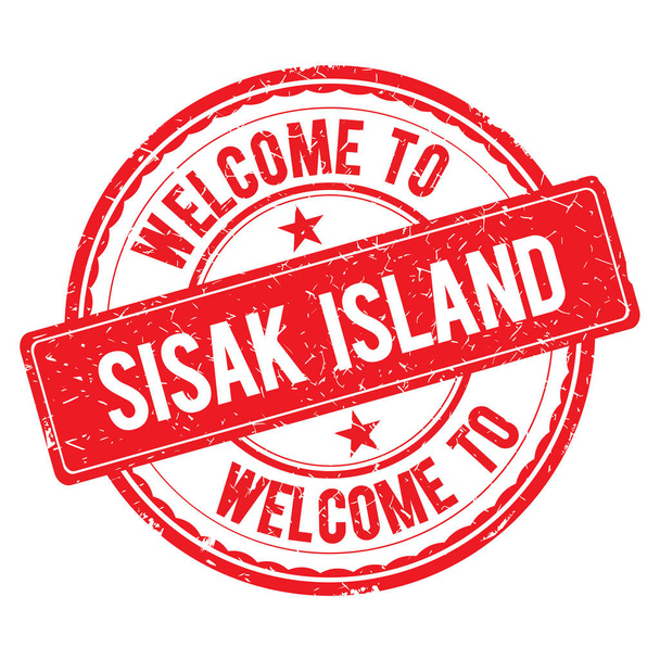 Üdvözöljük Sisák sziget bélyegző. - Fotó, kép