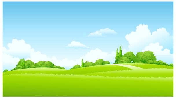 緑の風景 - ベクター画像