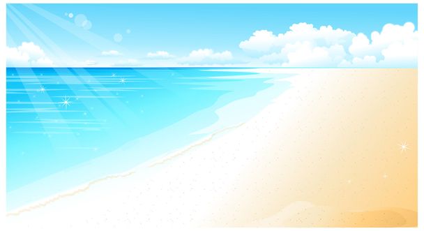 Береговая линия на пляже
 - Вектор,изображение