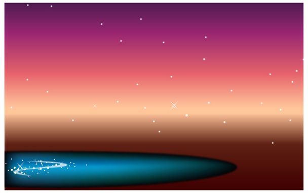 hemel en vijver bij nacht - Vector, afbeelding