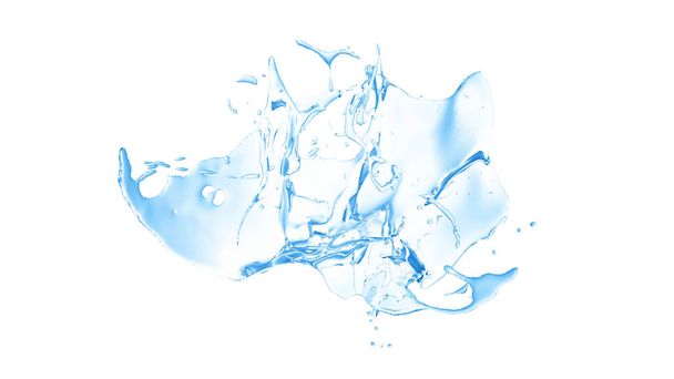 vereinzelte blaue Wasserspritzer auf weißem Hintergrund. 3 - Foto, Bild