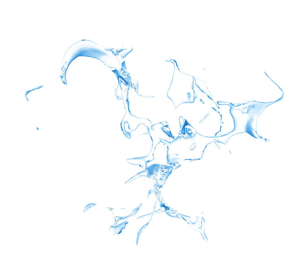 Beyaz bir arka plan üzerine sıçramasına su izole mavi splash. 3 - Fotoğraf, Görsel