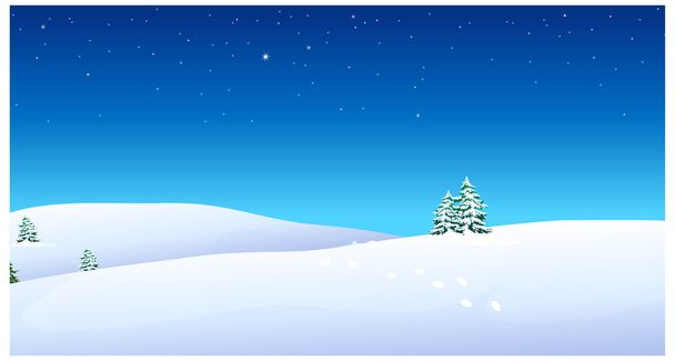 jodły na śniegu krajobraz - Wektor, obraz
