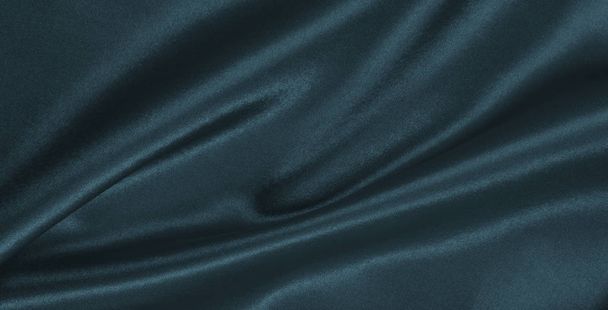 Smooth elegant dark grey silk or satin texture as abstract backg - Photo, image