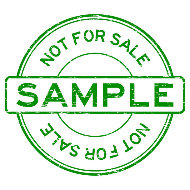 Grunge green round sample not for sale rubber stamp - Vector, Image