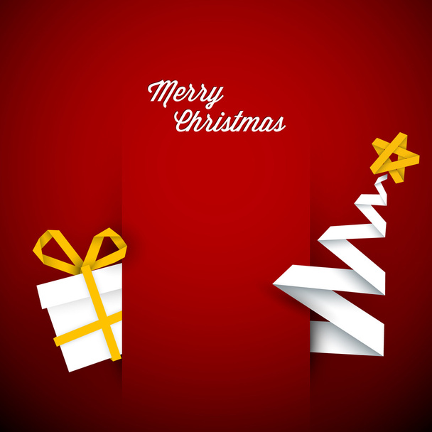 Simple vector red christmas card illustration - Vector, Image