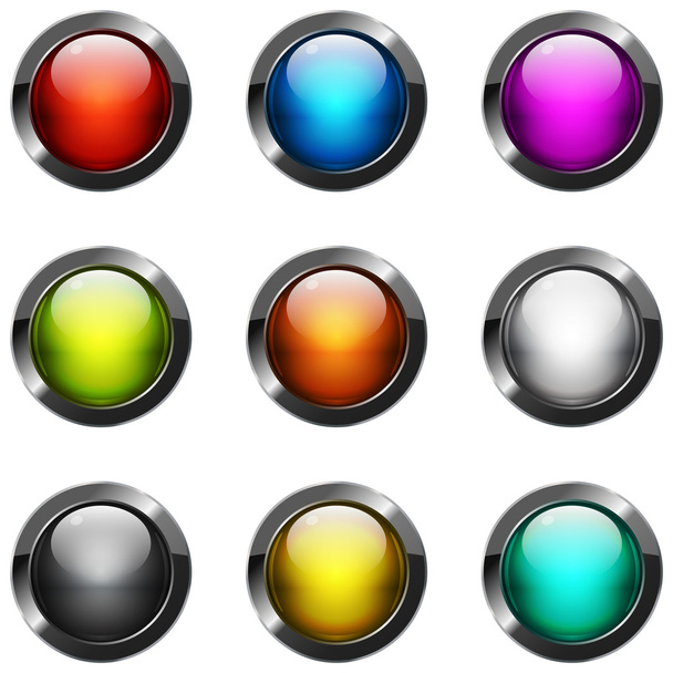 parlak düğmeler topluluğu - Vektör, Görsel