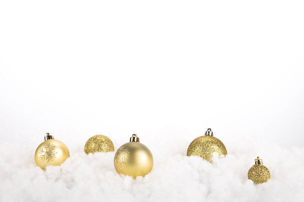 Gold Christmas decoration balls - Valokuva, kuva