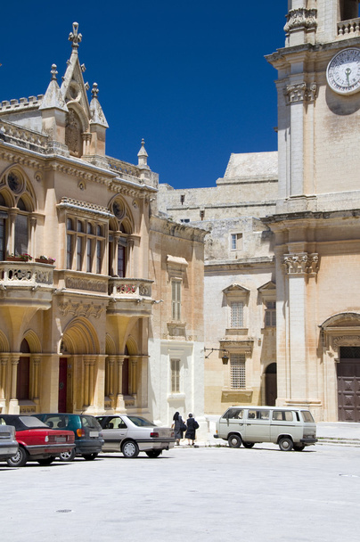 Plaza san és Szent Pál székesegyház mdina Málta - Fotó, kép
