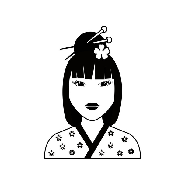 Kaunis geisha kasvot
 - Vektori, kuva