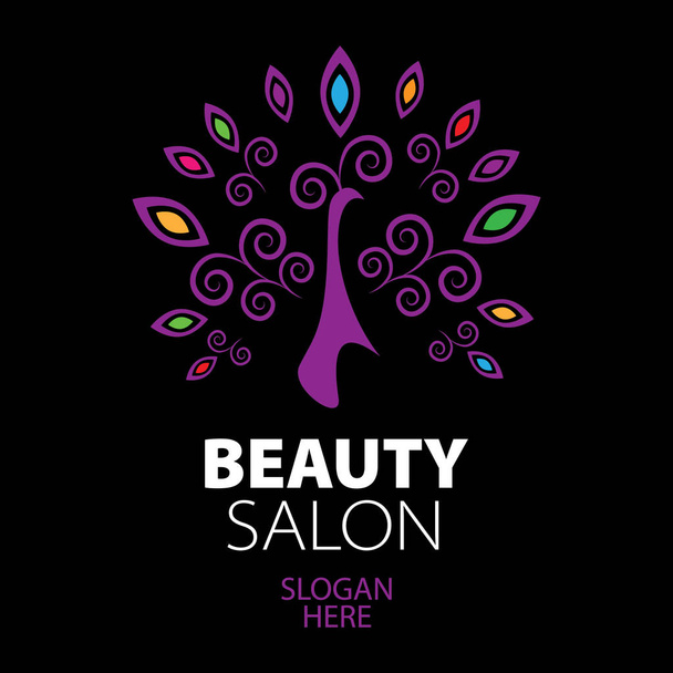 peacock logo for beauty salon - Vektör, Görsel