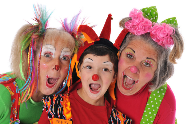 Trois clowns
 - Photo, image