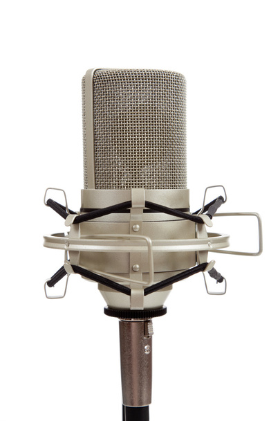 Vintage microphone on a white background - Photo, image
