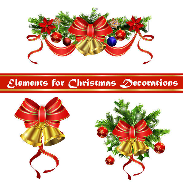 Рождественские элементы для вашего дизайна
 - Вектор,изображение