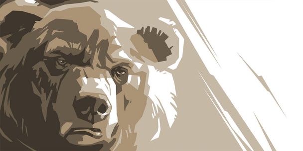 Злой бурый медведь
 - Вектор,изображение