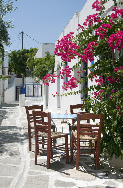 Café taverna klasické řecké stůl židle řeckých ostrovů - Fotografie, Obrázek