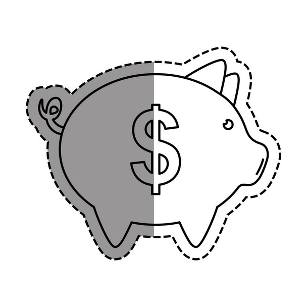 Piggy savings money - Vector, Image