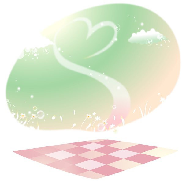 Checked floor and meadow - Vector, Image