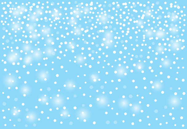 Winter background with falling snow on blue background. Vector illustration. - Vector, Image
