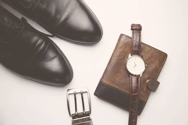 shoes, wallet, watch and belt - Photo, image