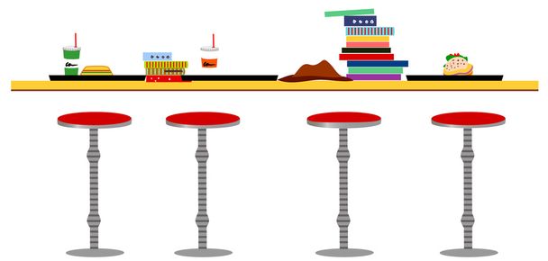 stolice na coffee bar pult - Vektor, obrázek