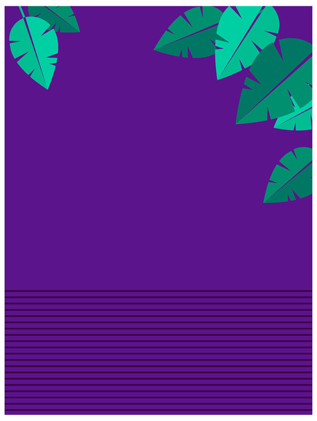 grünes Blatt auf violettem Hintergrund - Vektor, Bild