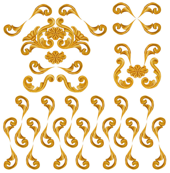 Gouden barok ornamend - Foto, afbeelding