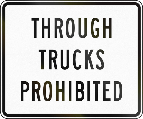 Señal de tráfico utilizada en el estado de Virginia - A través de camiones prohibidos
 - Foto, Imagen