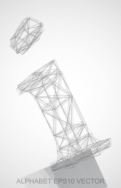 Vector illustration of a Pencil sketched I. Hand drawn 3D I. - Vector, imagen