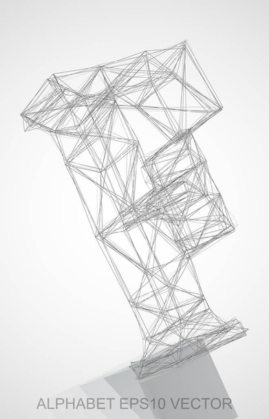 Vector illustration of a Pencil sketched F. Hand drawn 3D F. - Vector, imagen