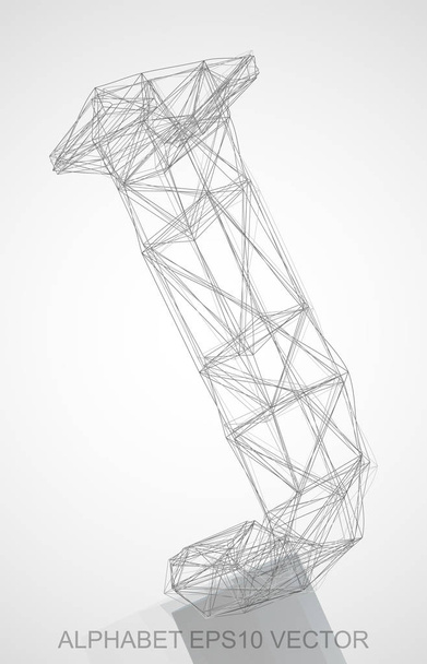 Vector illustration of a Pencil sketched J. Hand drawn 3D J. - Вектор, зображення