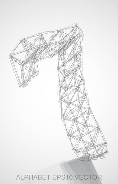 Vector illustration of a Pencil sketched 7. Hand drawn 3D 7. - Вектор, зображення