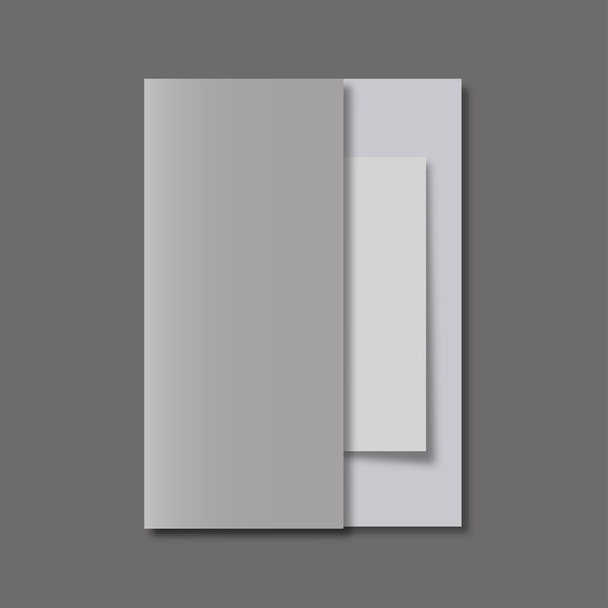 Broschüre mit realistischem Schatten auf grauem Hintergrund - Vektor, Bild