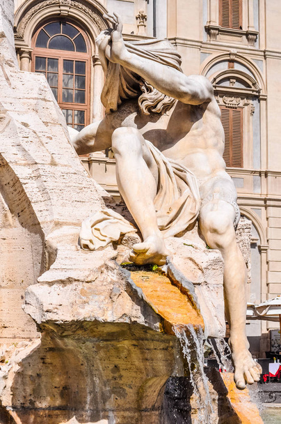 hdr fontana der vier flüsse in rom - Foto, Bild