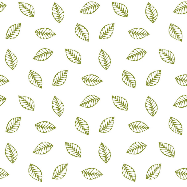 seamless leaf pattern and background vector illustration - Vektor, kép
