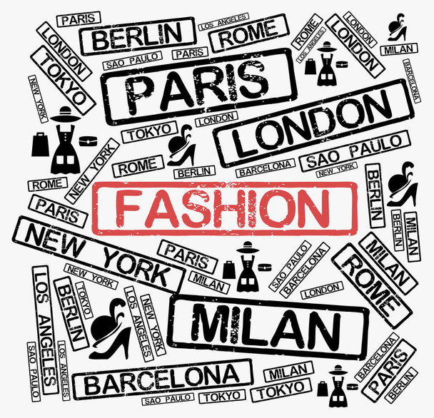 Fashion cities word cloud concept  - Photo, Image
