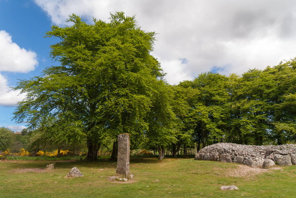 Landscape of Menhir and grave site at Clava Cairns. - Photo, Image