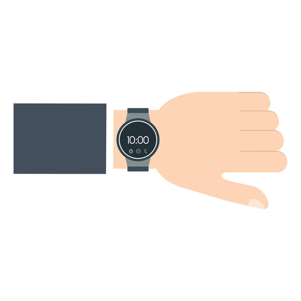 mano con reloj inteligente de moda tecnología portátil
 - Vector, Imagen