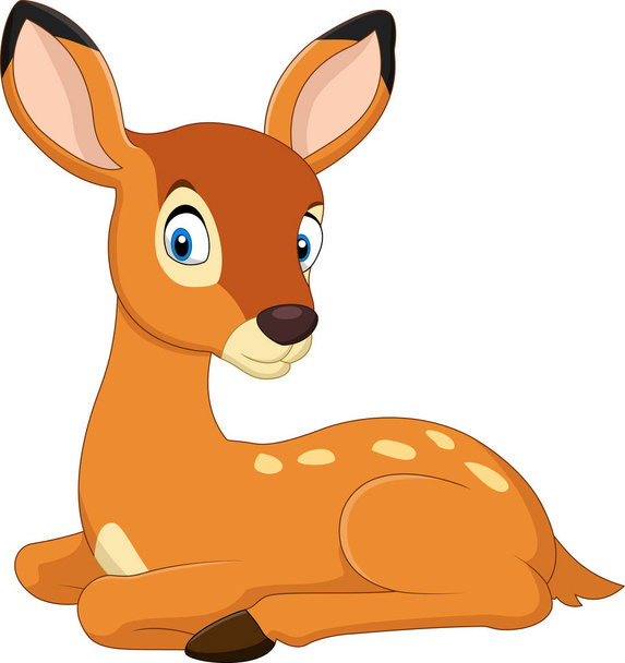 Cute baby deer cartoon - Vector, Image