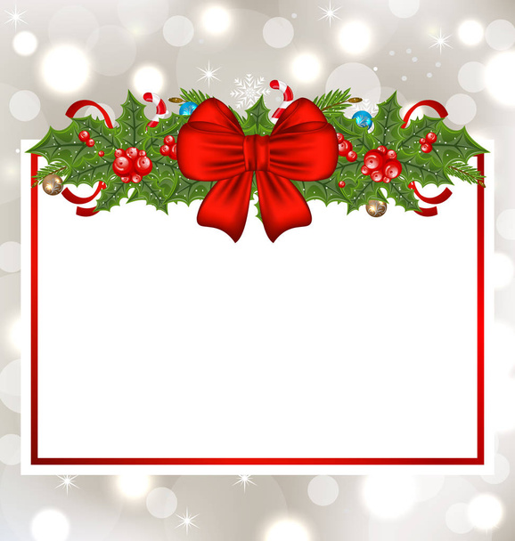 Christmas elegant card with holiday decoration - Fotografie, Obrázek